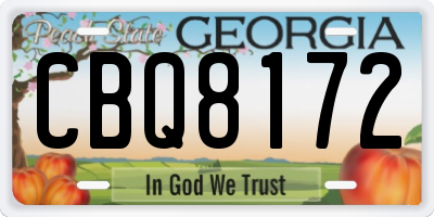 GA license plate CBQ8172