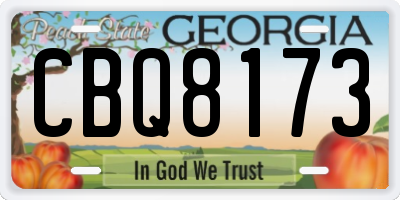 GA license plate CBQ8173