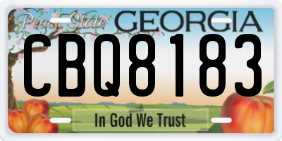 GA license plate CBQ8183