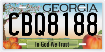 GA license plate CBQ8188