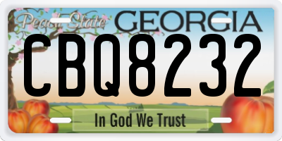 GA license plate CBQ8232