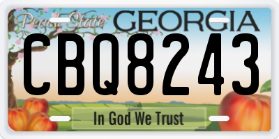 GA license plate CBQ8243