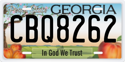 GA license plate CBQ8262