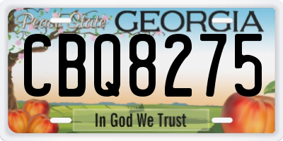 GA license plate CBQ8275