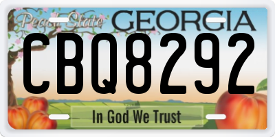 GA license plate CBQ8292