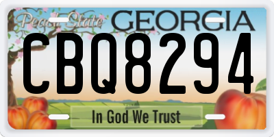 GA license plate CBQ8294