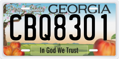 GA license plate CBQ8301