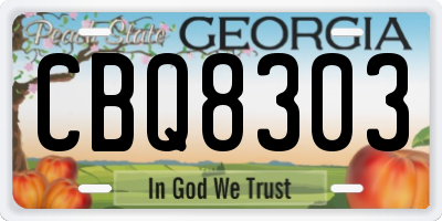GA license plate CBQ8303
