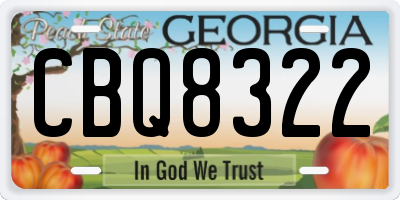GA license plate CBQ8322