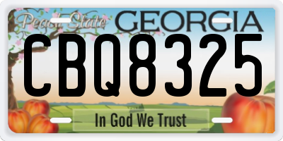GA license plate CBQ8325