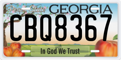 GA license plate CBQ8367