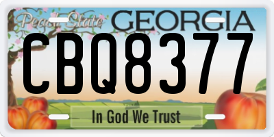 GA license plate CBQ8377