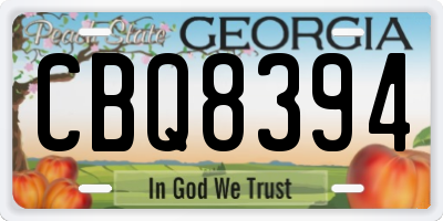 GA license plate CBQ8394