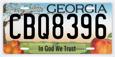 GA license plate CBQ8396