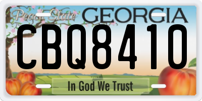 GA license plate CBQ8410