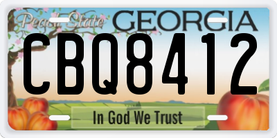 GA license plate CBQ8412