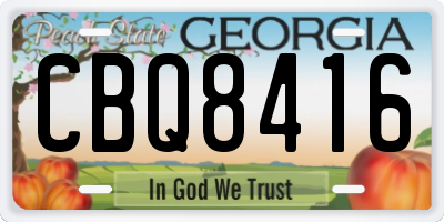 GA license plate CBQ8416