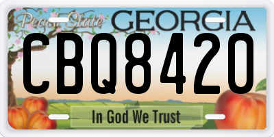 GA license plate CBQ8420