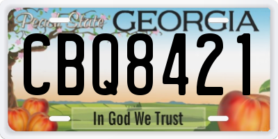 GA license plate CBQ8421