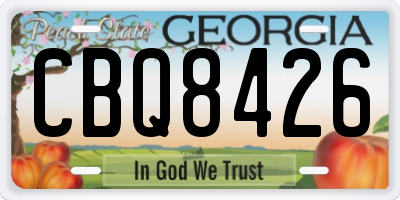GA license plate CBQ8426