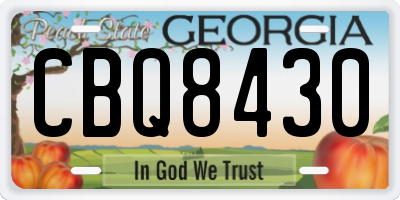 GA license plate CBQ8430