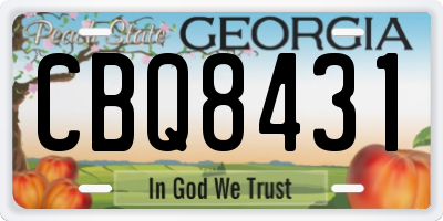 GA license plate CBQ8431
