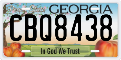 GA license plate CBQ8438
