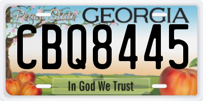 GA license plate CBQ8445