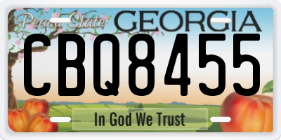 GA license plate CBQ8455