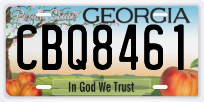 GA license plate CBQ8461