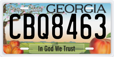 GA license plate CBQ8463