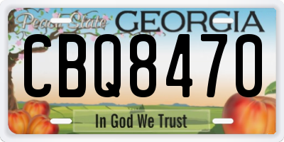 GA license plate CBQ8470