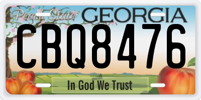 GA license plate CBQ8476