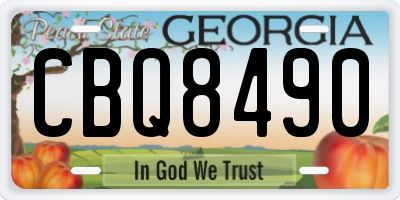 GA license plate CBQ8490