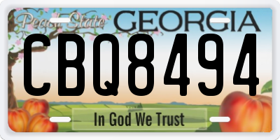 GA license plate CBQ8494