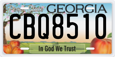 GA license plate CBQ8510