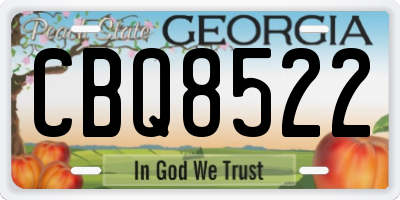 GA license plate CBQ8522