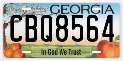 GA license plate CBQ8564