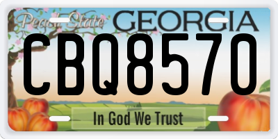 GA license plate CBQ8570