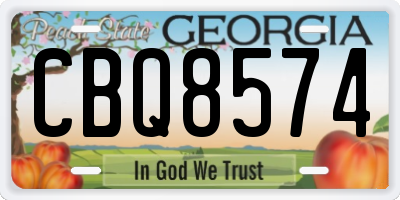 GA license plate CBQ8574