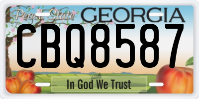 GA license plate CBQ8587