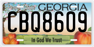 GA license plate CBQ8609