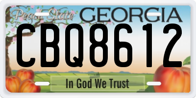 GA license plate CBQ8612