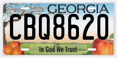 GA license plate CBQ8620