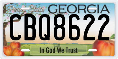 GA license plate CBQ8622