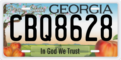 GA license plate CBQ8628