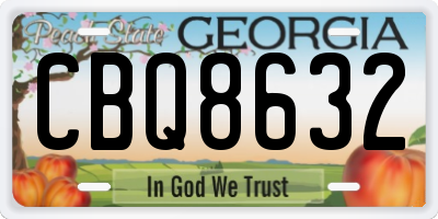 GA license plate CBQ8632