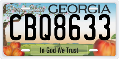 GA license plate CBQ8633