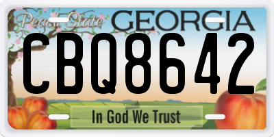 GA license plate CBQ8642