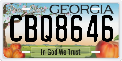 GA license plate CBQ8646